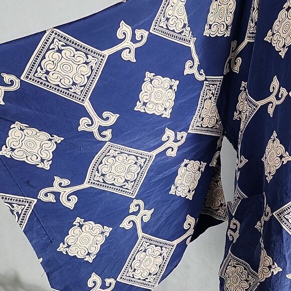 100% Silk Vintage Kimono with Pockets, Kakusode Sleeves Size M - Picture 6 of 10